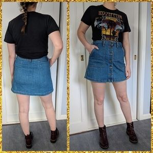 Button Up Denim Skirt